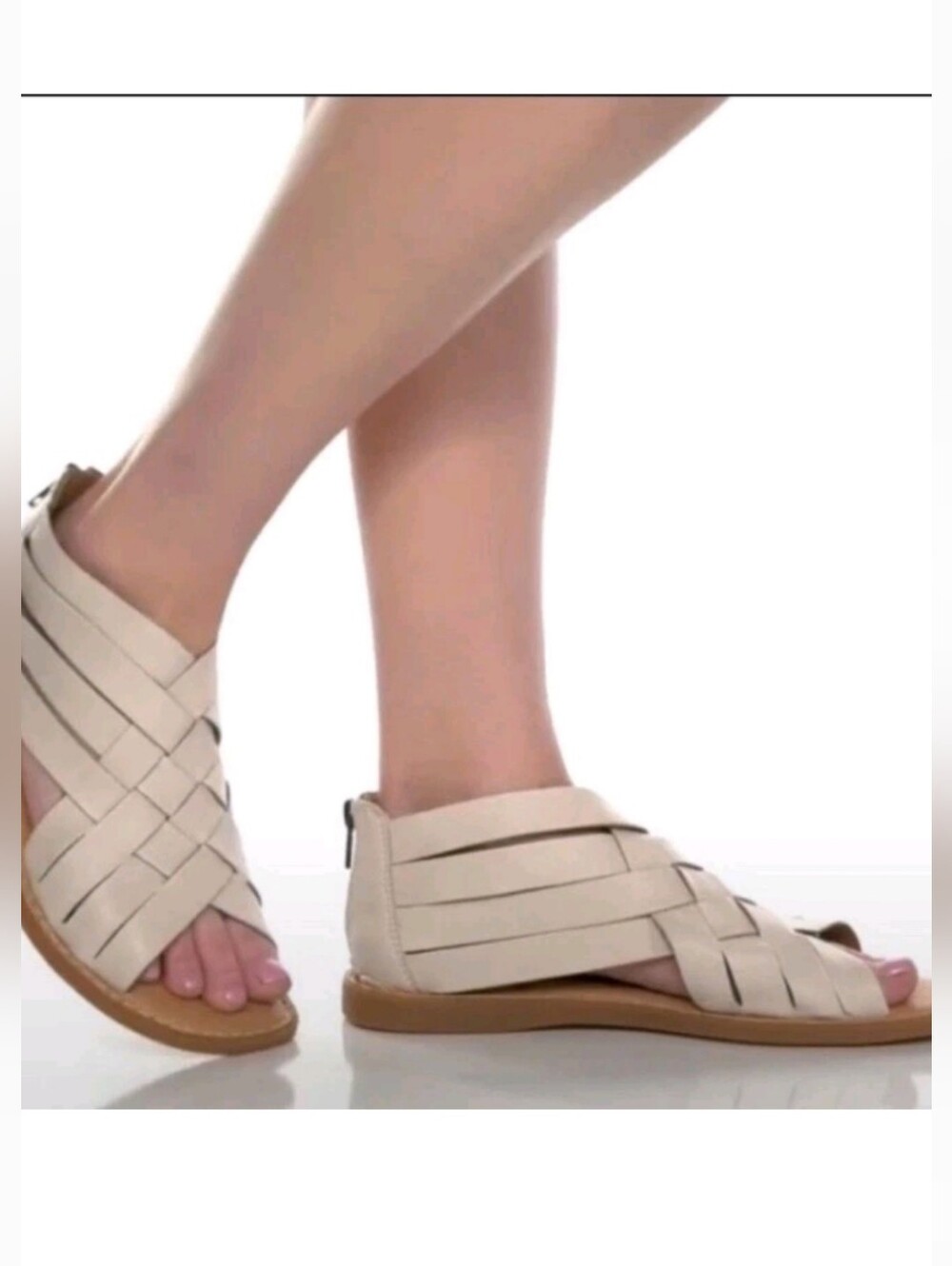 Born Woven Strappy Sandals in Light Beige